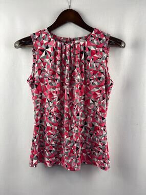 Women’s Calvin Klein Small Pink & Gray Patterned Blouse